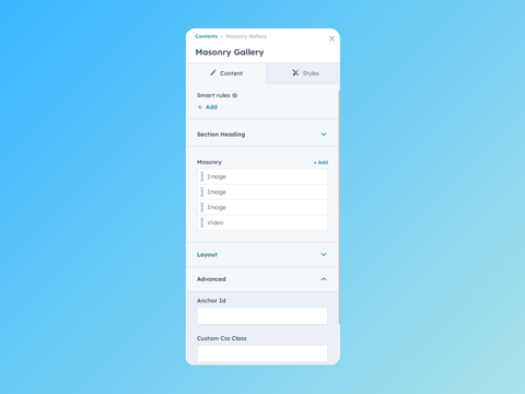 Masonry Content Edit Feature
